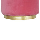 Woven Gold Base Pink Velvet Footstool by Lavishway | Footstool-59105