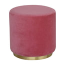 Woven Gold Base Pink Velvet Footstool by Lavishway | Footstool-59103