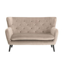 Wooden Frame Yak Velvet 2 Seater Sofa by Lavishway | Velvet Sofa-23520