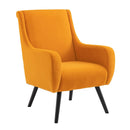 Ruben Black Legs With Fabric Curved Armchair by Lavishway | Armchairs-24119