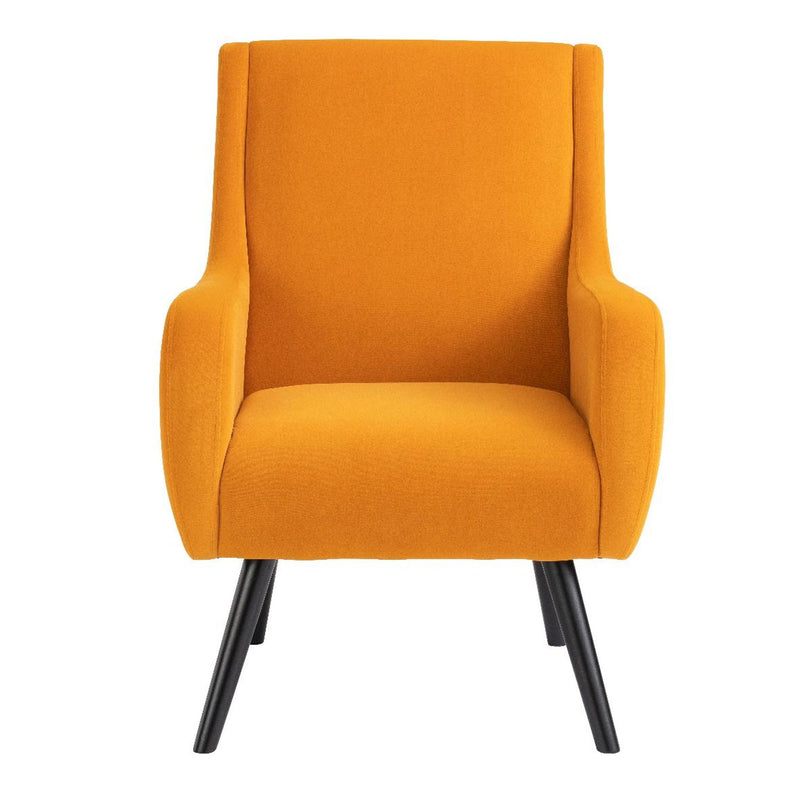 Ruben Black Legs With Fabric Curved Armchair by Lavishway | Armchairs-24123