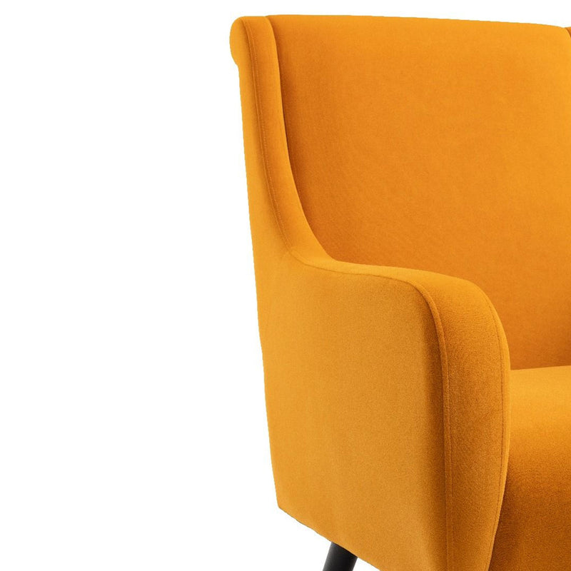 Ruben Black Legs With Fabric Curved Armchair by Lavishway | Armchairs-24128