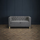 York Upholstered 2 Seater Grey Sofa by Lavishway | Fabric Sofas-28346