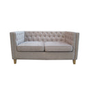 York Slate Upholstered 2 Seater Mink Sofa by Lavishway | Fabric Sofas-34816