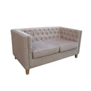 York Slate Upholstered 2 Seater Mink Sofa by Lavishway | Fabric Sofas-34815