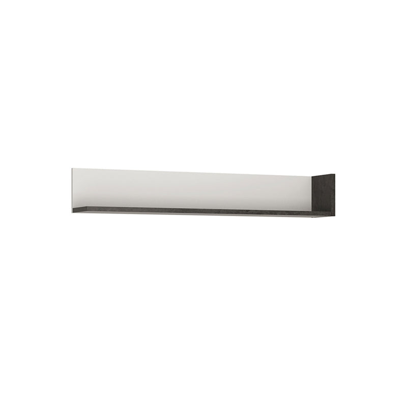 Zingaro Slate Grey & Alpine White Wall Shelf by Lavishway | Book Shelves and Cabinets-28733