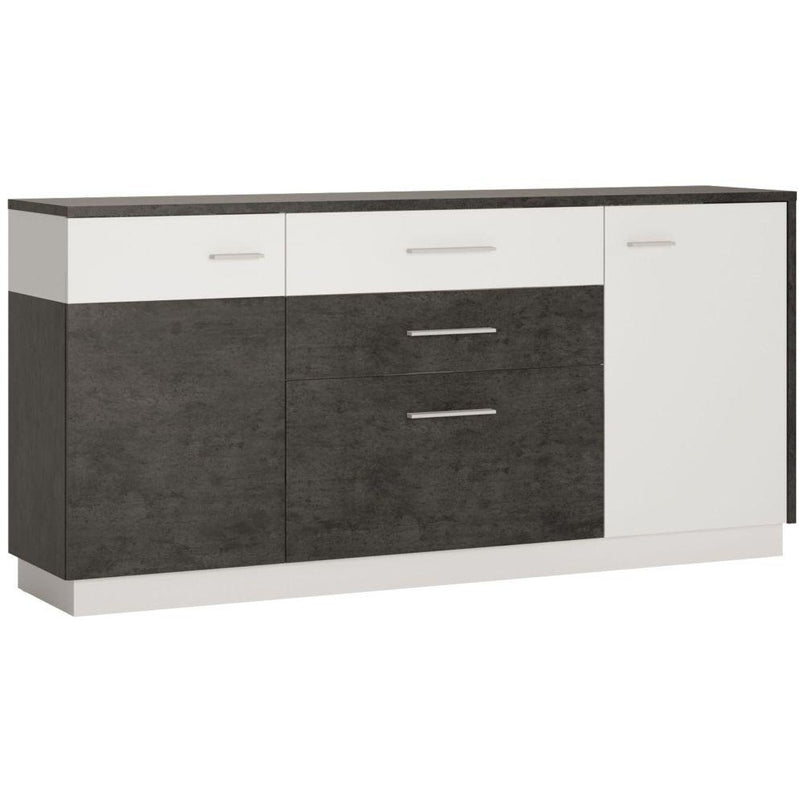 Zingaro 2 Door 2 Drawer Grey & White Sideboard by Lavishway | Sideboards-44009