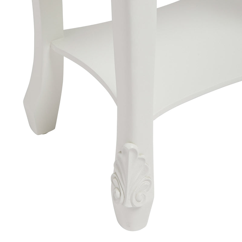 Antoinette White 1 Drawer Lamp Table by Lavishway | Side Tables-30823