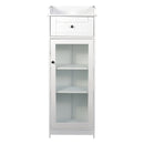 Alaska White 1 Glass Door Bathroom Cabinet by Lavishway | Cupboards & Cabinets-30896