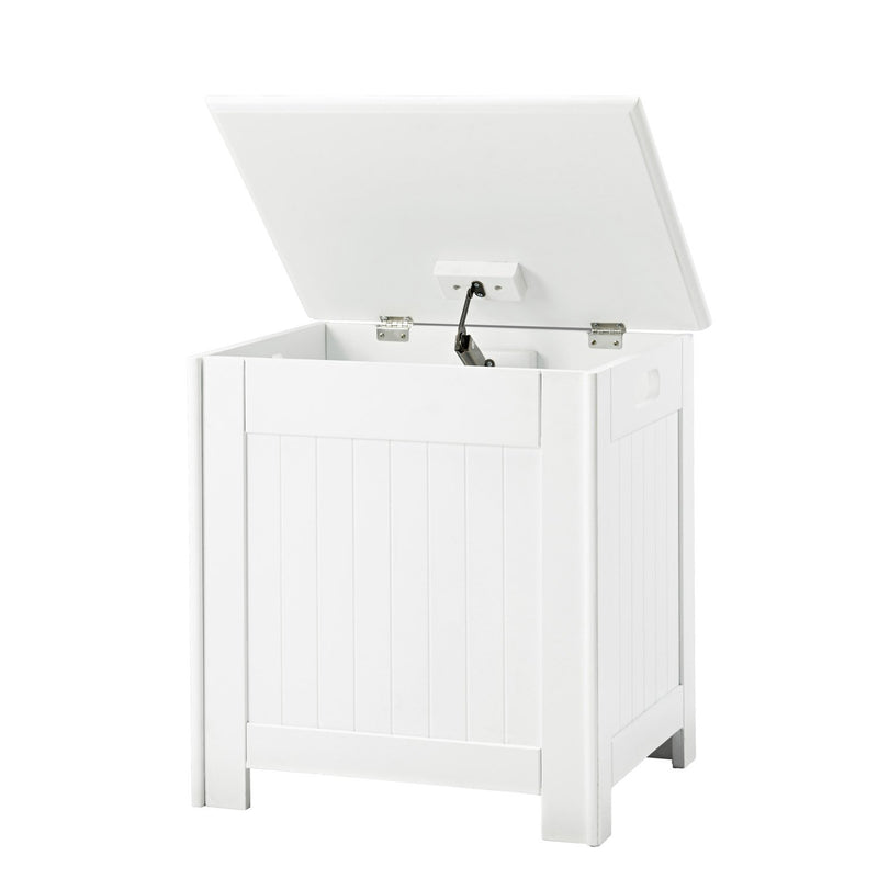 Alaska White Wooden Laundry Cabinet by Lavishway | Cupboards & Cabinets-30874