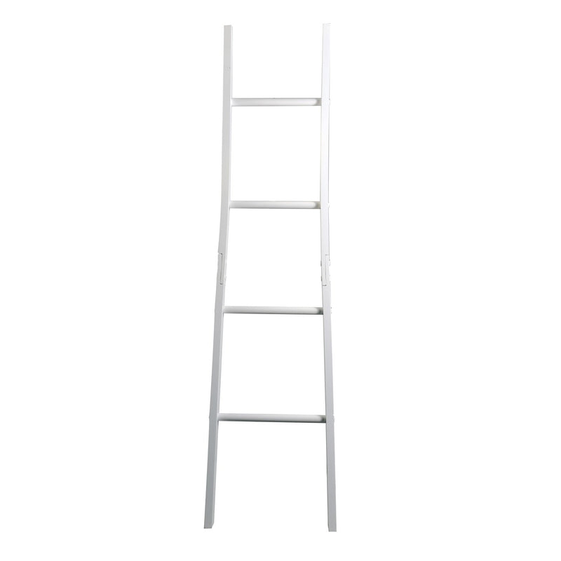 Alaska White Wooden Towel Ladder Rail by Lavishway | Hall Trees-30864