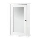 Alaska White Wooden Wall Cabinet with Mirror by Lavishway | Cupboards & Cabinets-30857
