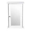 Alaska White Wooden Wall Cabinet with Mirror by Lavishway | Cupboards & Cabinets-30858