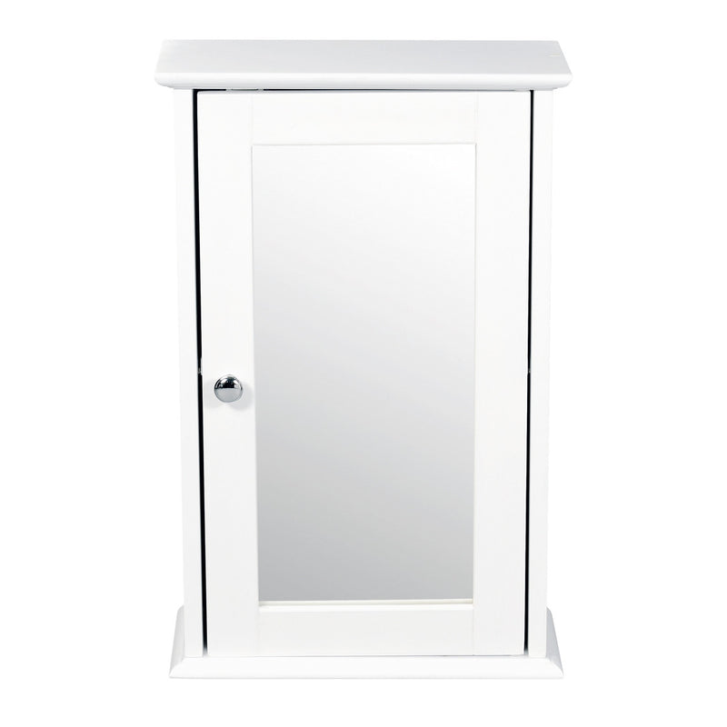 Alaska White Wooden Wall Cabinet with Mirror by Lavishway | Cupboards & Cabinets-30858