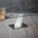 Alpha Glass Top Marble Coffee Table by Lavishway | Coffee Tables-34082