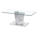 Alpha Glass Top Marble Coffee Table by Lavishway | Coffee Tables-34083