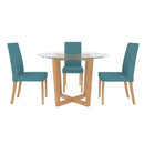 Amelia Teal Fabric Dining Chair Set of 2 by Lavishway | Dining Chairs-34069