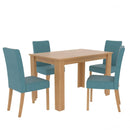 Amelia Teal Fabric Dining Chair Set of 2 by Lavishway | Dining Chairs-34068