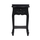 Antoinette Black 1 Drawer Lamp Table by Lavishway | Side Tables-30851