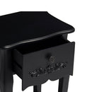 Antoinette Black 1 Drawer Lamp Table by Lavishway | Side Tables-30852