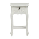 Antoinette White 1 Drawer Lamp Table by Lavishway | Side Tables-30821