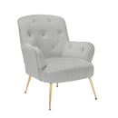 Aria Plush Velvet Buttoned Back Accent Chair by Lavishway | Accent Chairs