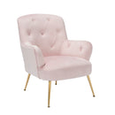 Aria Plush Velvet Buttoned Back Accent Chair by Lavishway | Accent Chairs