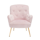 Aria Plush Velvet Buttoned Back Accent Chair by Lavishway | Accent Chairs