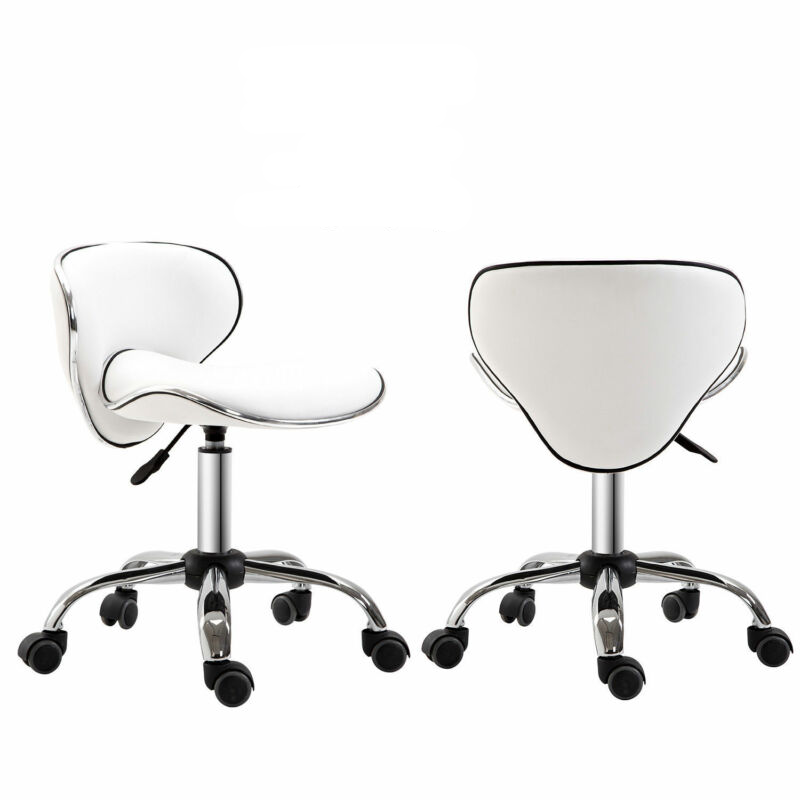 Technician Faux White Adjustable Office Chair by Lavishway | Dressing Table Chairs-42653