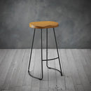 Bailey Pine Seat Bar Stool With Black Legs by Lavishway | Bar Stools-37774