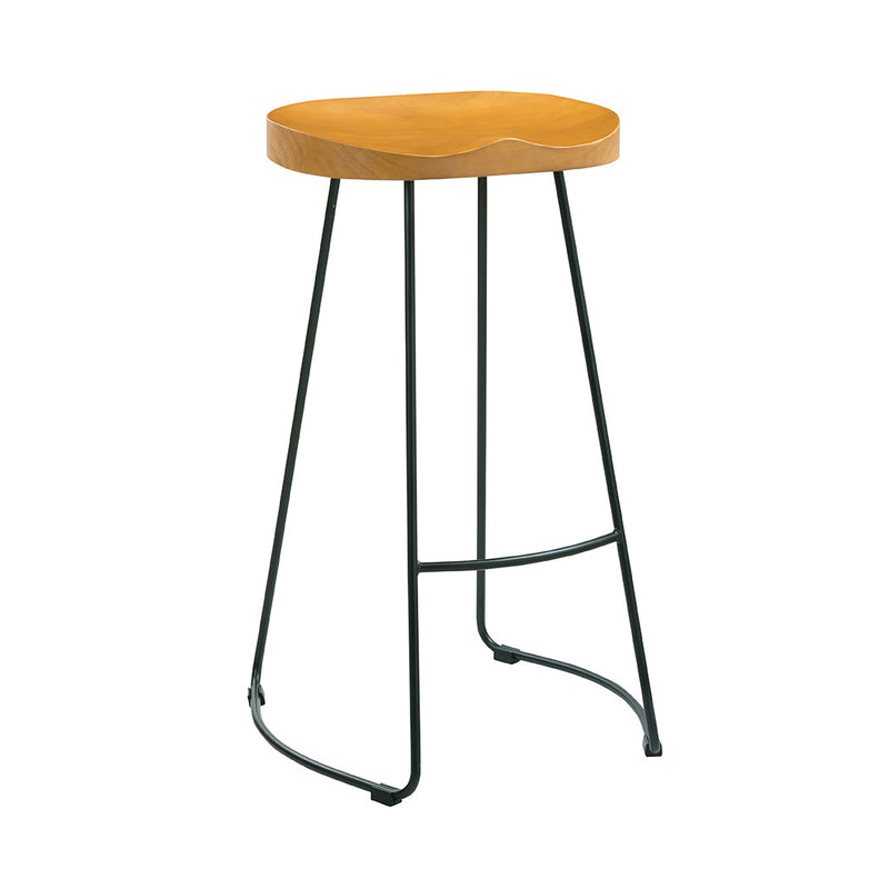 Bailey Pine Seat Bar Stool With Black Legs by Lavishway | Bar Stools-37775