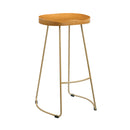 Bailey Pine Seat Bar Stool With Gold Legs by Lavishway | Bar Stools-37823