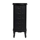 Antoinette Black 5 Drawer Narrow Chest by Lavishway | Chest Of Drawers-30826