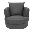 Bliss Grey Sung Swivel 1 Seater Sofa by Lavishway | Fabric Sofas-34059