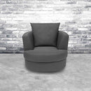 Bliss Grey Sung Swivel 1 Seater Sofa by Lavishway | Fabric Sofas-34058