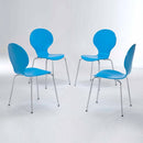 Ibiza Metal Legs Blue Dining Chair Set of 4 by Lavishway | Dining Chairs-34003