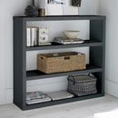 Puro Charcoal High Gloss Bookcase by Lavishway | Book Shelves and Cabinets-32955