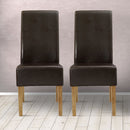 Padstow Faux Leather Dining Chair Set of 2 by Lavishway | Dining Chairs-34022