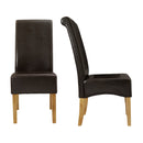 Padstow Faux Leather Dining Chair Set of 2 by Lavishway | Dining Chairs-34023