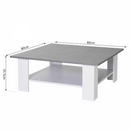 2 Tier Cement Grey Top Square Coffee Table by Lavishway | Coffee Tables-42528