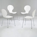 Ibiza Metal Legs White Dining Chair Set of 4 by Lavishway | Dining Chairs-33995