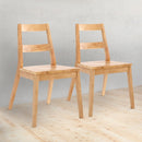 Malmo Solid Oak Wooden Dining Chair Set of 2 by Lavishway | Dining Chairs-33662