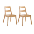 Malmo Solid Oak Wooden Dining Chair Set of 2 by Lavishway | Dining Chairs-33664