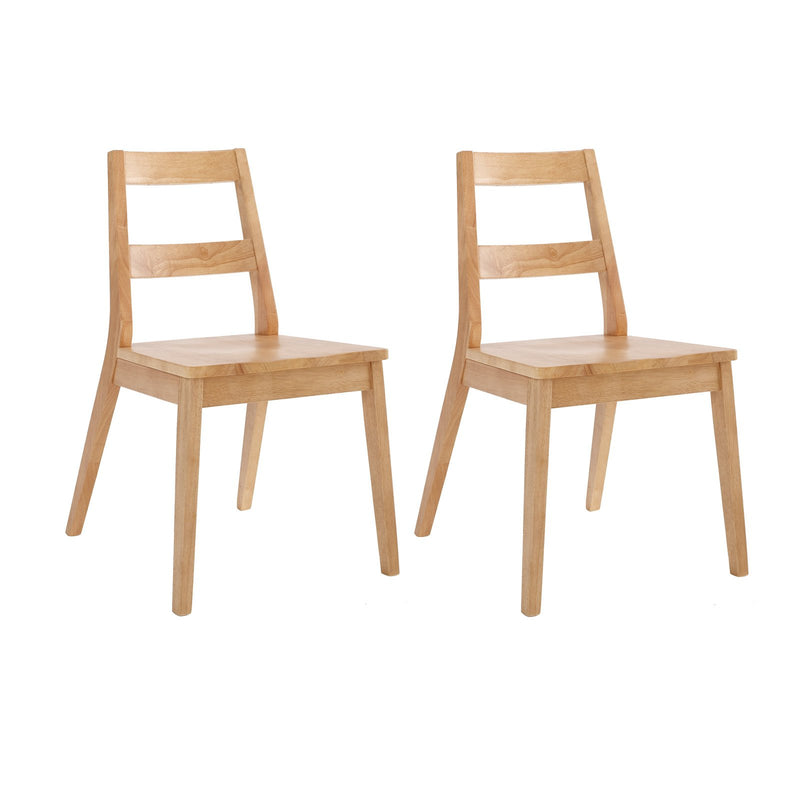 Malmo Solid Oak Wooden Dining Chair Set of 2 by Lavishway | Dining Chairs-33664
