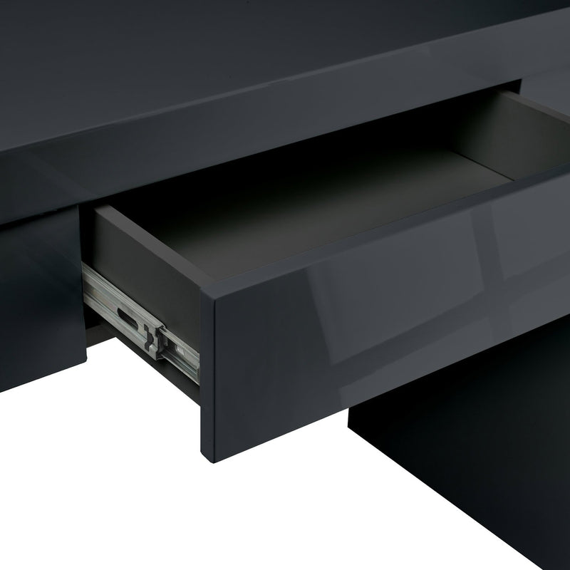 Puro Charcoal High Gloss Dressing Table by Lavishway | Dressing Tables-34119