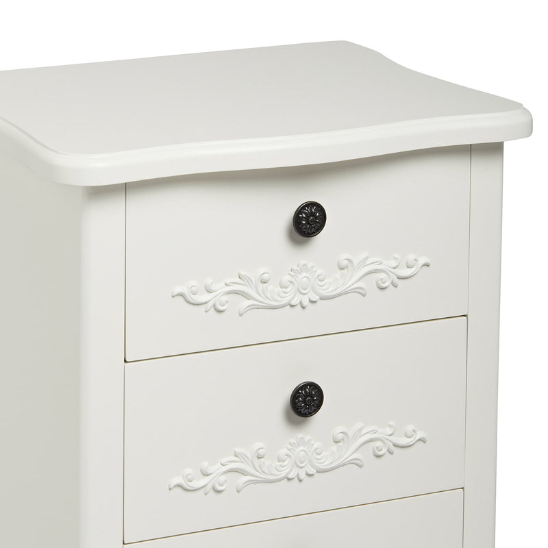 Antoinette White 3 Drawer Chest by Lavishway | Chest Of Drawers-30818