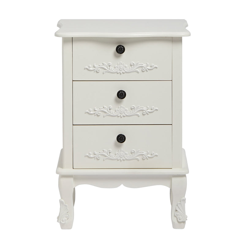 Antoinette White 3 Drawer Chest by Lavishway | Chest Of Drawers-30815