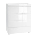 Puro White High Gloss 4 Drawer Chest by Lavishway | Chest Of Drawers-34104