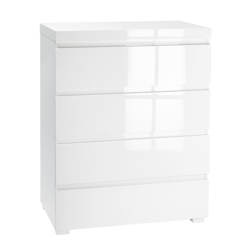 Puro White High Gloss 4 Drawer Chest by Lavishway | Chest Of Drawers-34104