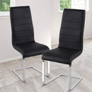 Evolve Black Leather Dining Chair Set of 2 by Lavishway | Dining Chairs-34046